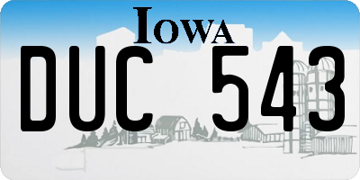 IA license plate DUC543