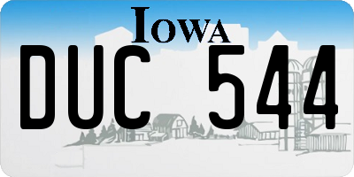 IA license plate DUC544