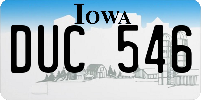 IA license plate DUC546