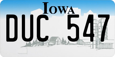 IA license plate DUC547