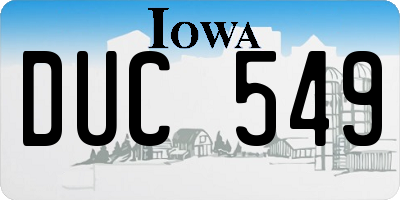 IA license plate DUC549