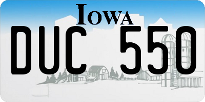 IA license plate DUC550