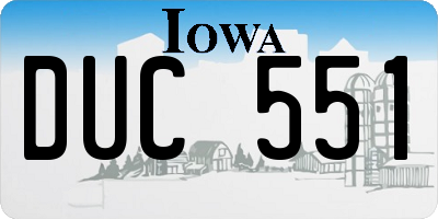 IA license plate DUC551