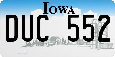 IA license plate DUC552