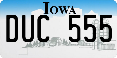 IA license plate DUC555