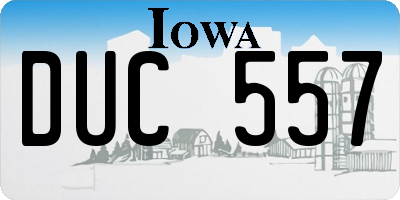 IA license plate DUC557