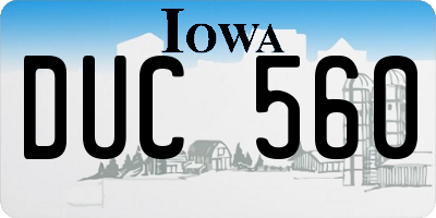 IA license plate DUC560