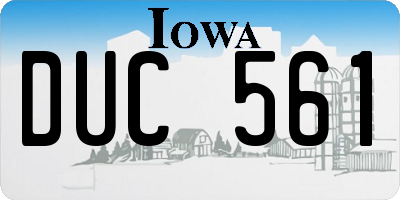 IA license plate DUC561