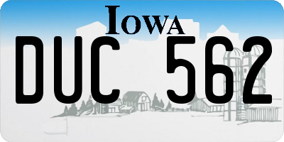 IA license plate DUC562