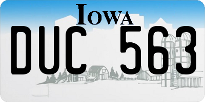 IA license plate DUC563