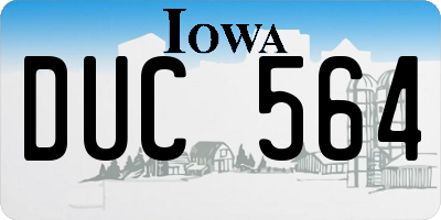 IA license plate DUC564