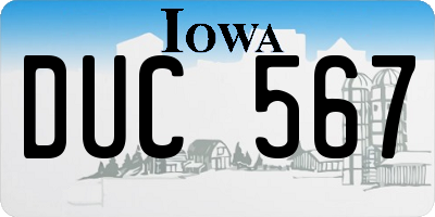 IA license plate DUC567