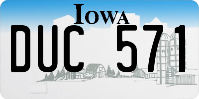 IA license plate DUC571