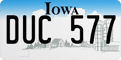 IA license plate DUC577