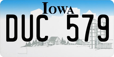 IA license plate DUC579