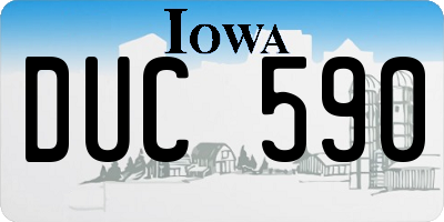 IA license plate DUC590