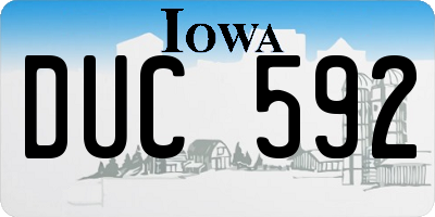 IA license plate DUC592