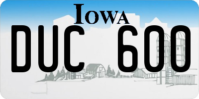 IA license plate DUC600