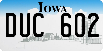 IA license plate DUC602
