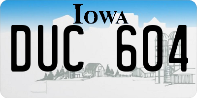 IA license plate DUC604