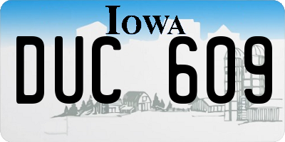 IA license plate DUC609