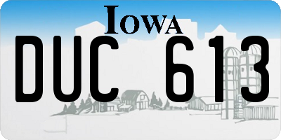 IA license plate DUC613