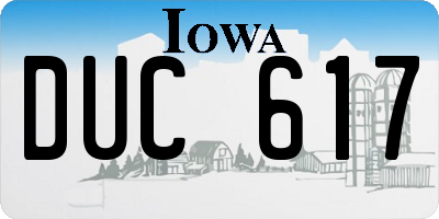 IA license plate DUC617