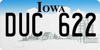 IA license plate DUC622