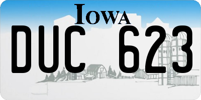 IA license plate DUC623