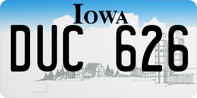 IA license plate DUC626