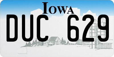 IA license plate DUC629