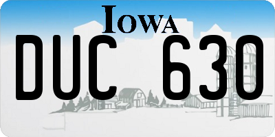 IA license plate DUC630
