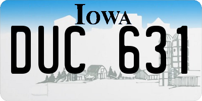 IA license plate DUC631