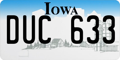 IA license plate DUC633