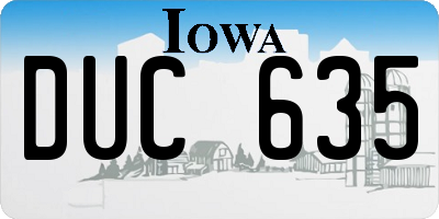 IA license plate DUC635