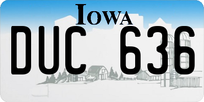 IA license plate DUC636
