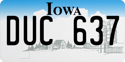 IA license plate DUC637