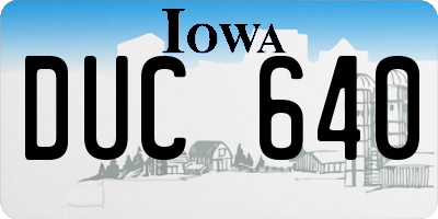 IA license plate DUC640