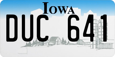 IA license plate DUC641