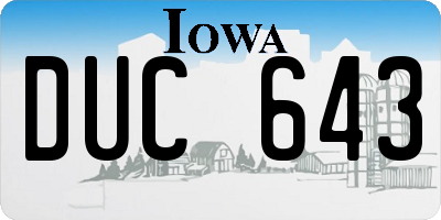 IA license plate DUC643