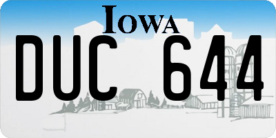 IA license plate DUC644
