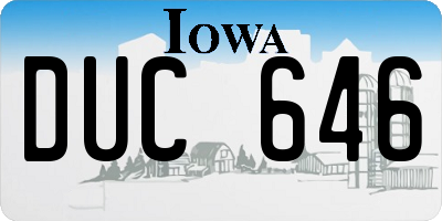 IA license plate DUC646