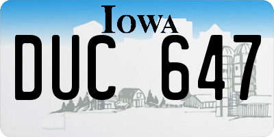 IA license plate DUC647