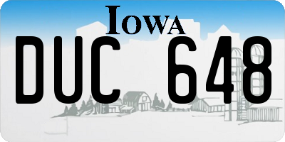 IA license plate DUC648