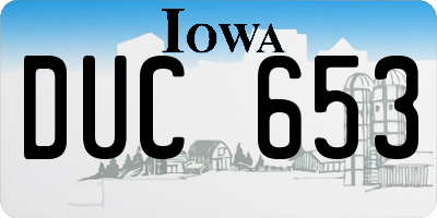 IA license plate DUC653