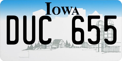 IA license plate DUC655