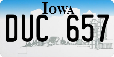 IA license plate DUC657