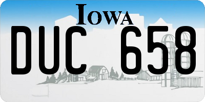 IA license plate DUC658