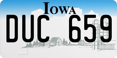 IA license plate DUC659