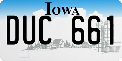 IA license plate DUC661